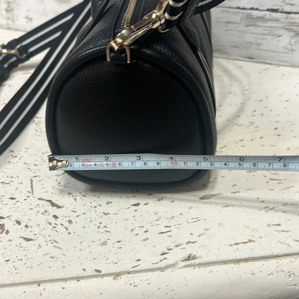 NWT Kate Spade Black Leather Satchel  Duffle Crossbody Bag w/ Coin Pouch